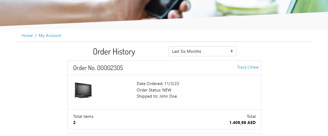 Order tracking in SFCC