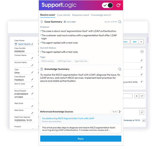 Knowledge agent automatically suggests answers to cases in your CRM