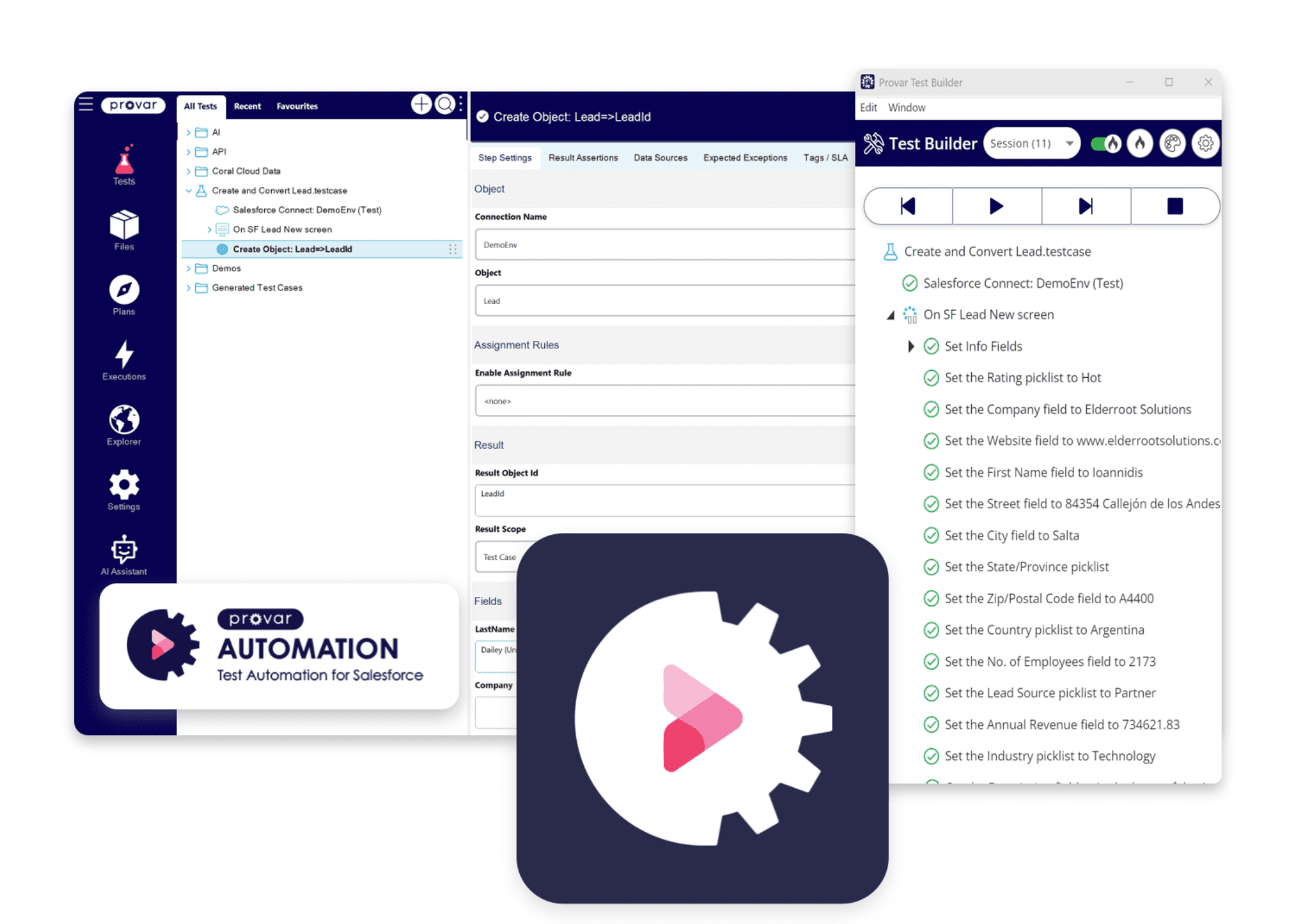Build and debug tests in real-time with the interactive Test Builder.