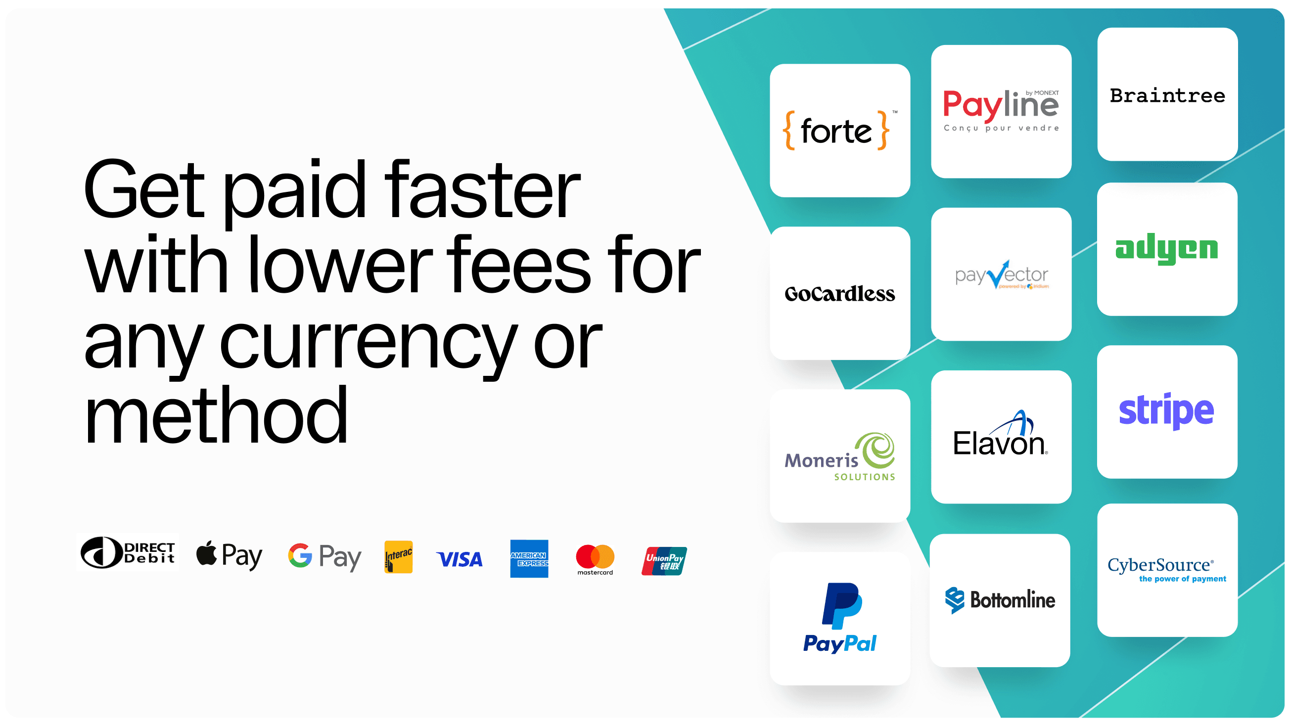 Get paid faster with lower fees