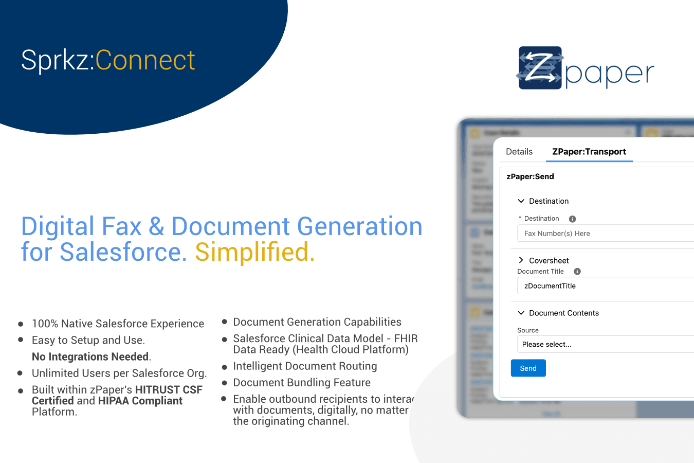 Sprkz:Connect provides users an easier way manage faxes and generate documents in Salesforce.
