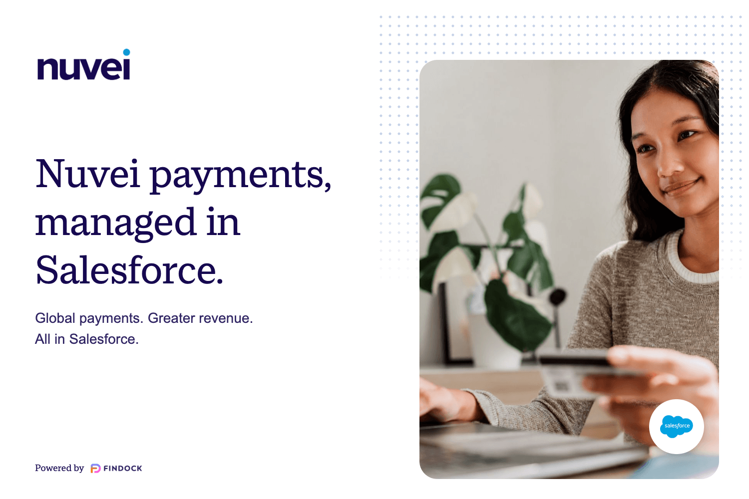Nuvei payments, managed in Salesforce. Powered by FinDock.