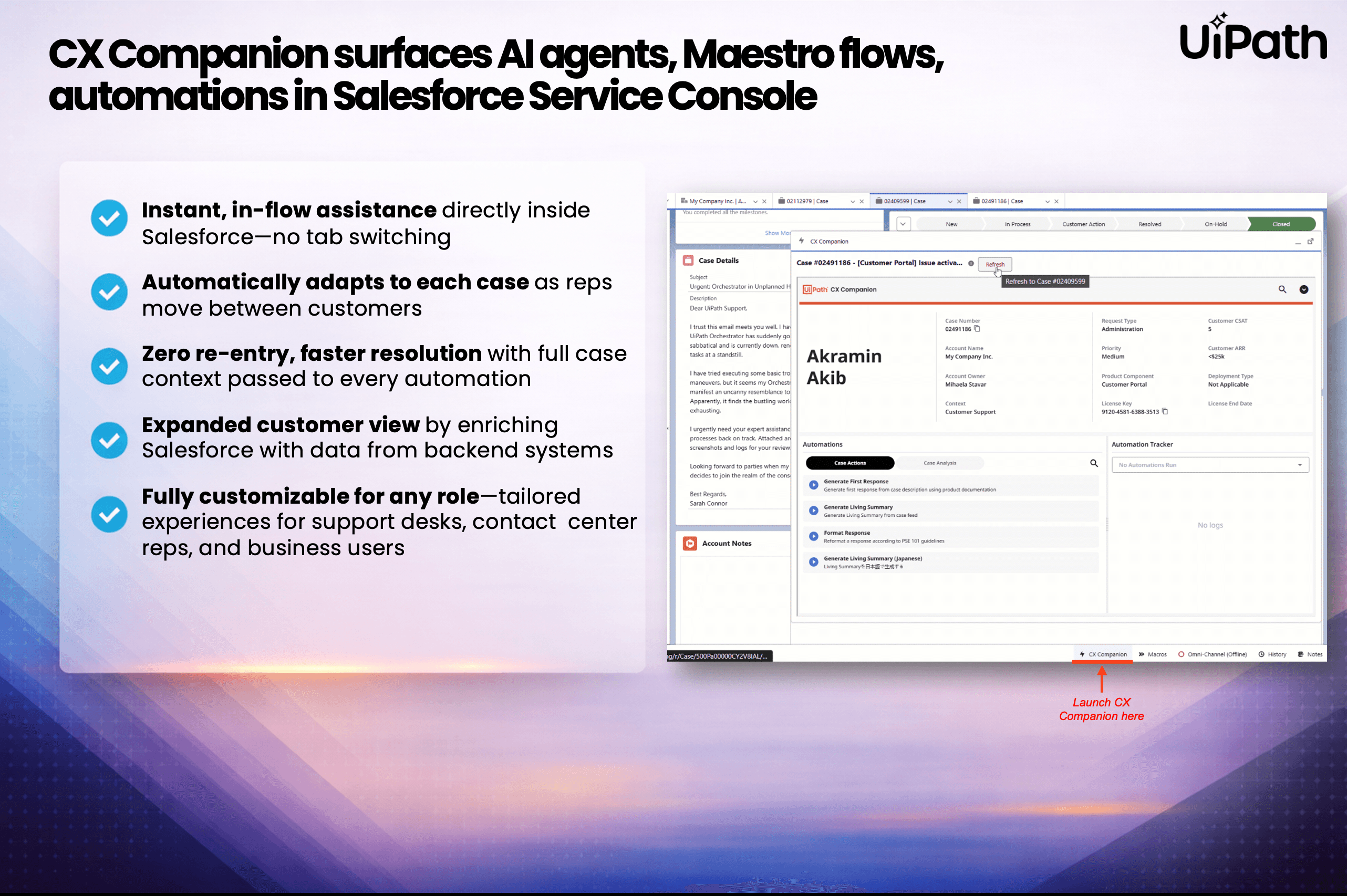 CX Companion surfaces AI agents, Maestro flows, automations in Salesforce Service Console