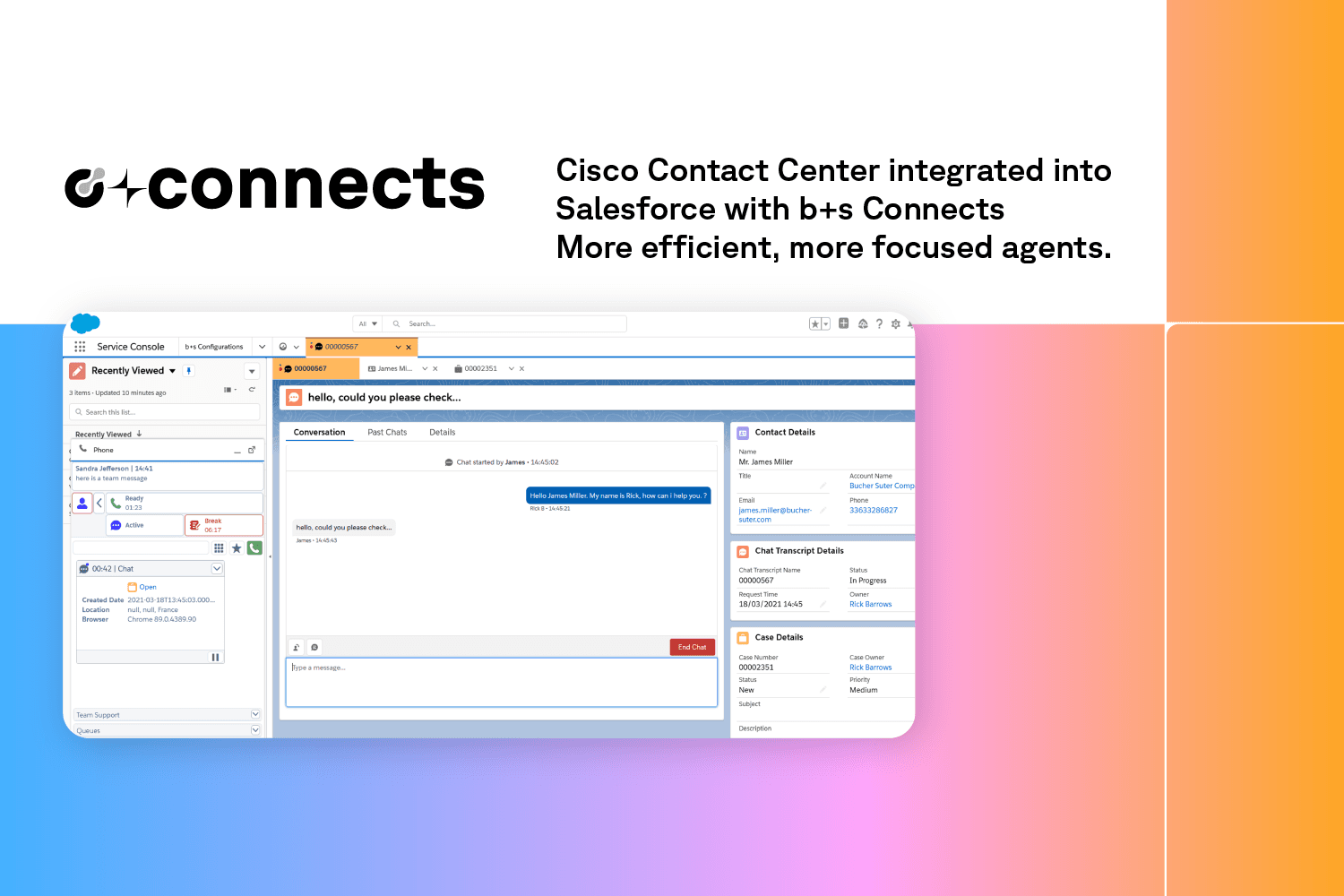 Save your agents valuable time with full Salesforce integration