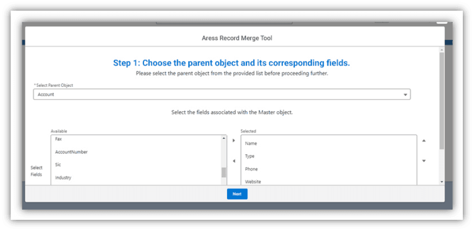 Parent Object Selection Wizard