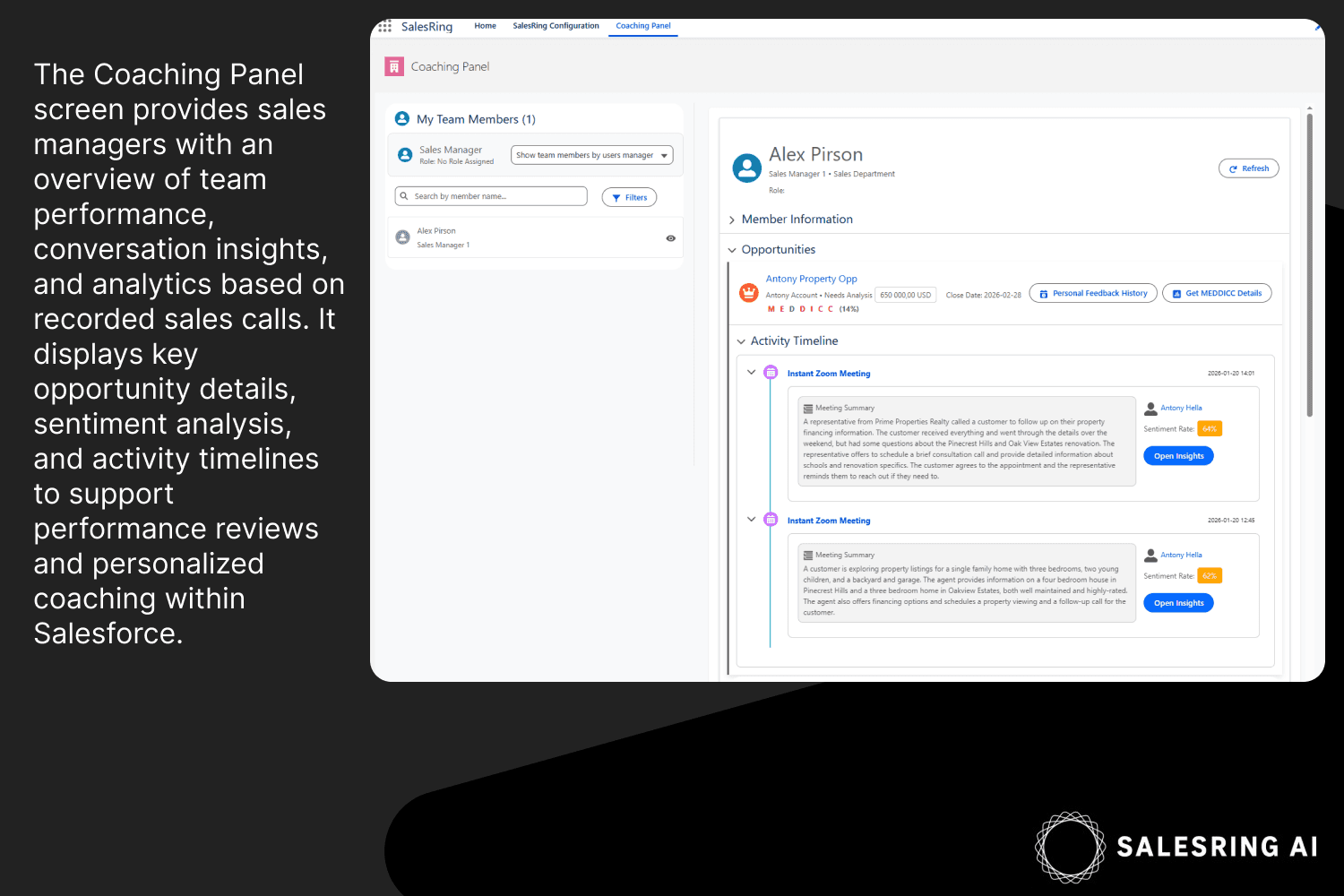 Monitor team performance and conversation analytics in one view.
