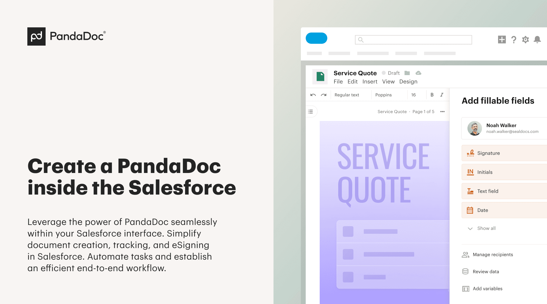 Create a PandaDoc inside the Salesforce