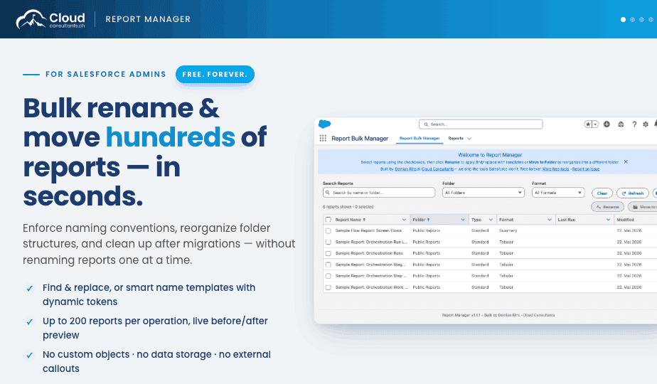 A single-screen admin utility for the Salesforce Idea 4,300 admins upvoted