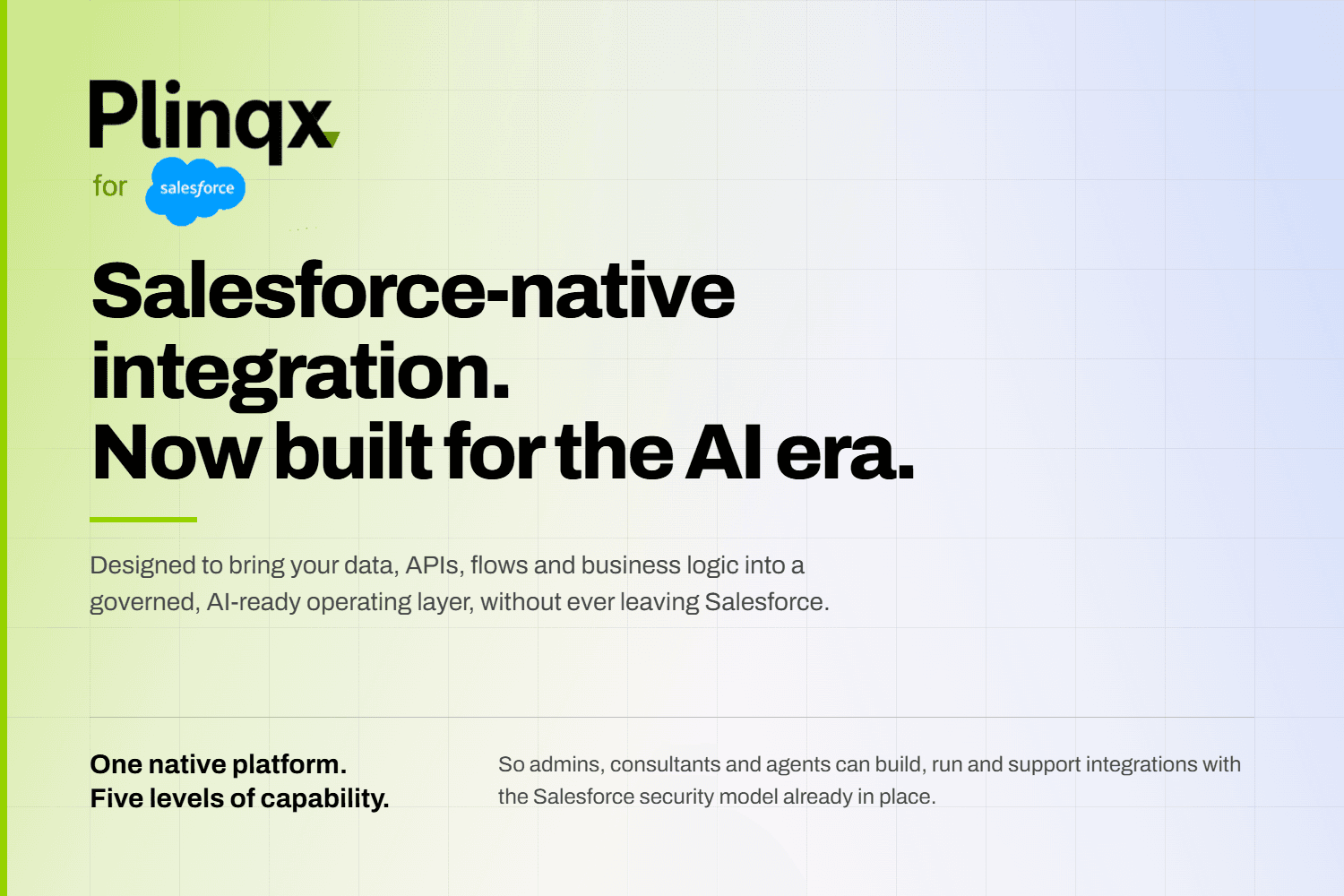 Salesforce-native integration, built for the AI era.