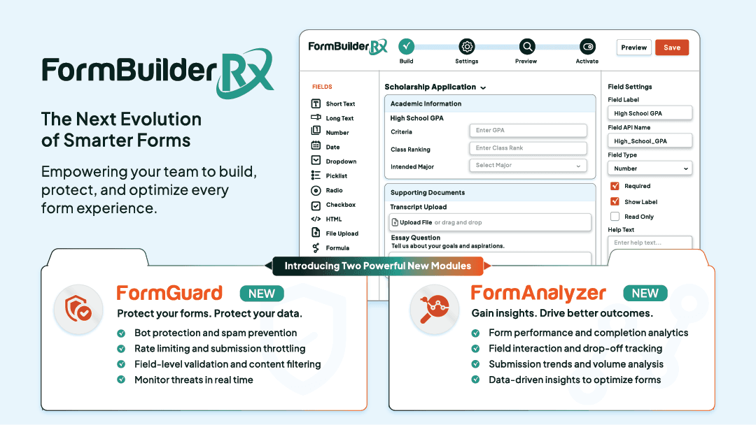 Formbuilder with Form Guard and Form Analyzer