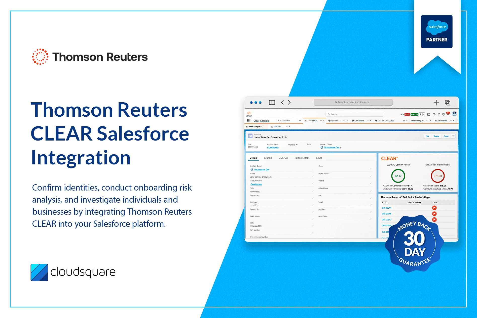 Thomson Reuters CLEAR for Salesforce Integration