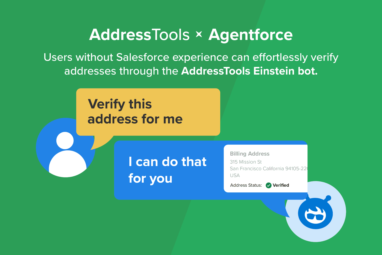 Verify a record's address with Agentforce.