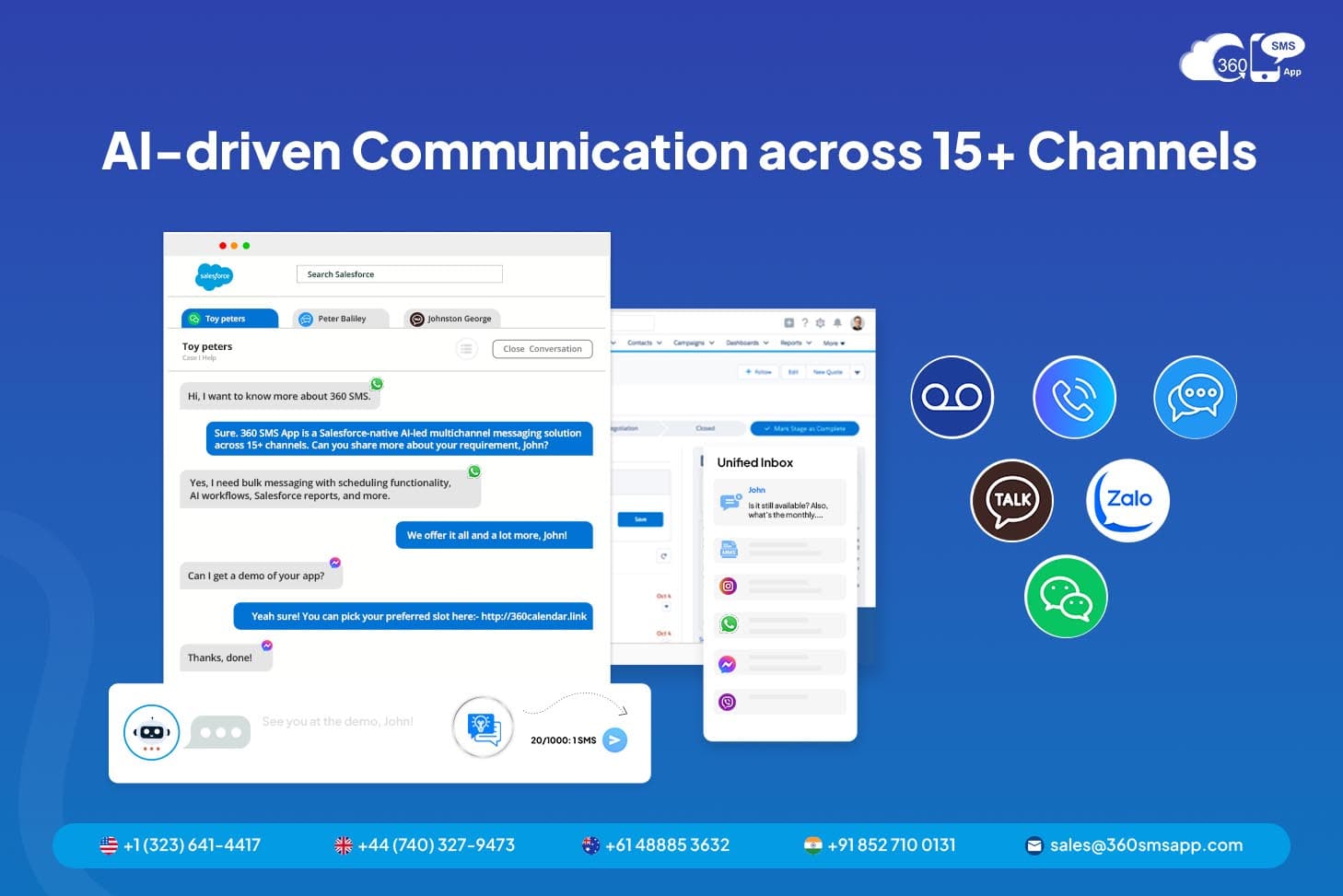 Send SMS, MMS, WhatsApp, RCS & Web Chat across 15+ Channels in Salesforce