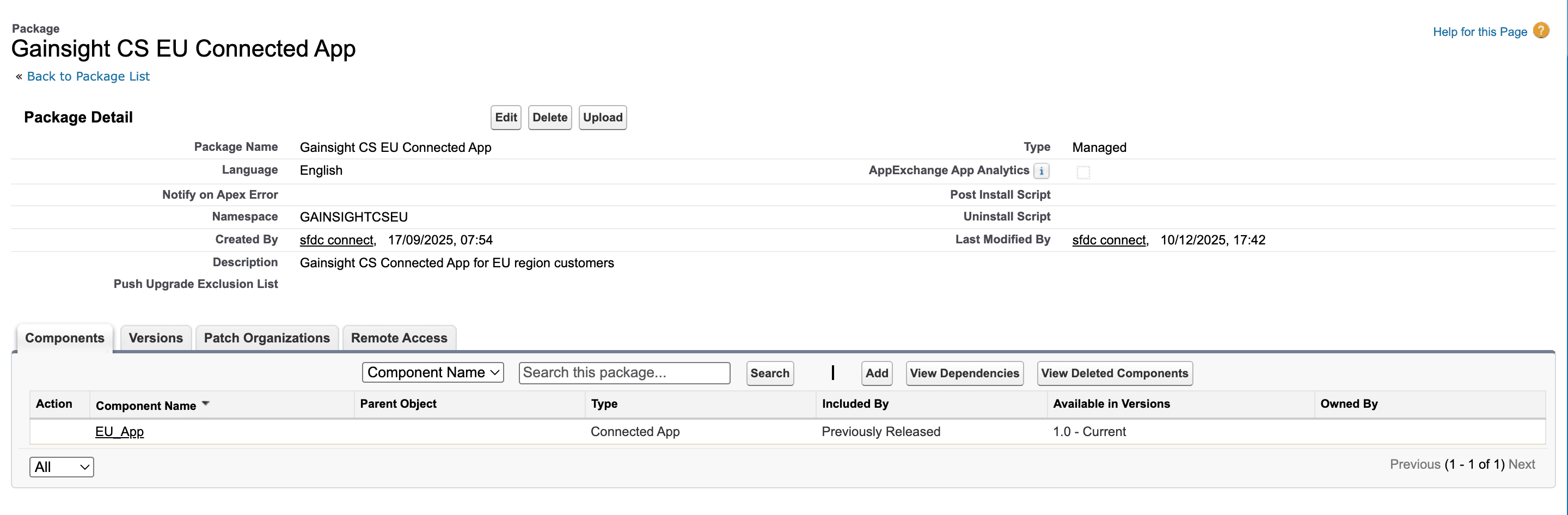 Gainsight CS EU Connection App