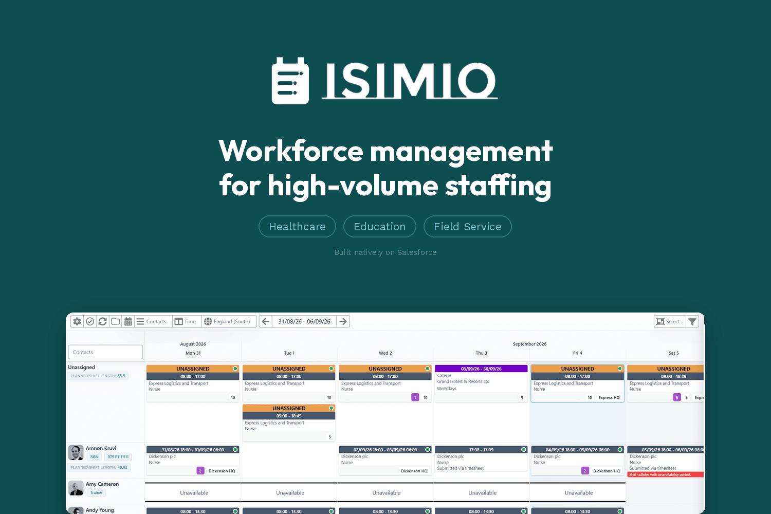 Isimio helps high-volume staffing agencies and field-service companies manage thousands of workers.