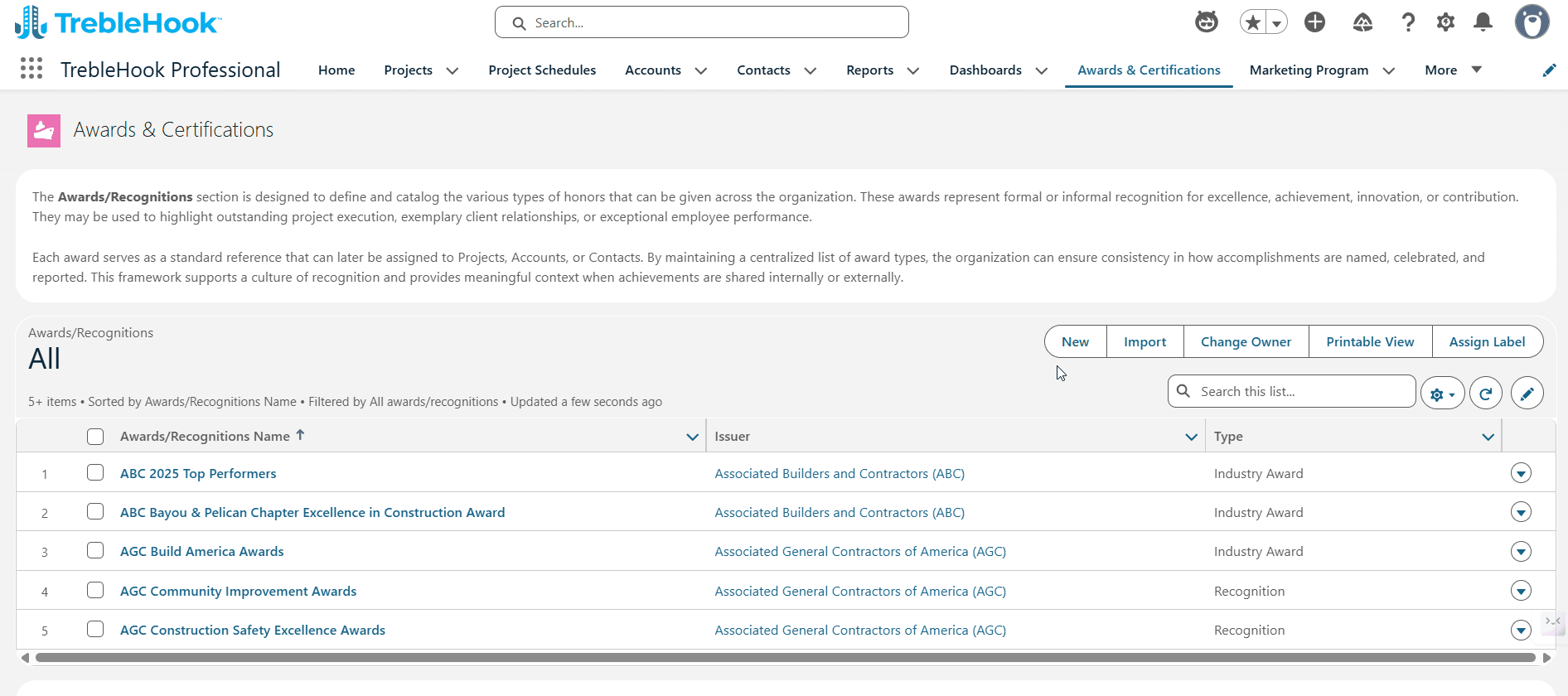 TrebleHook Home Page Dashboard