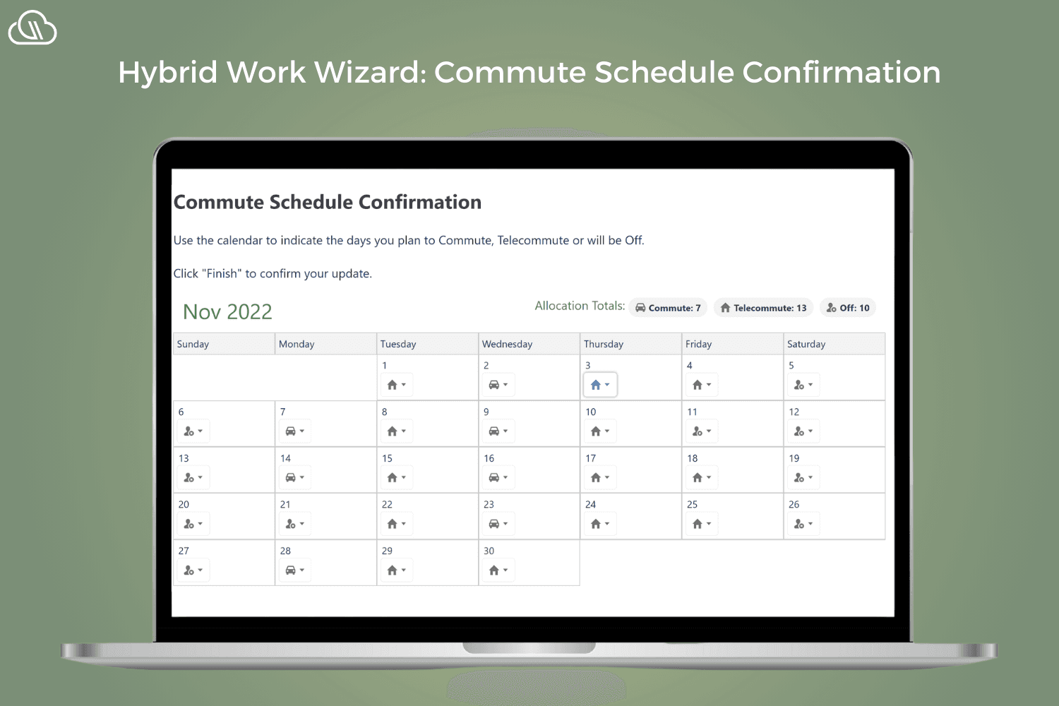 Confirm Monthly Commute Schedule