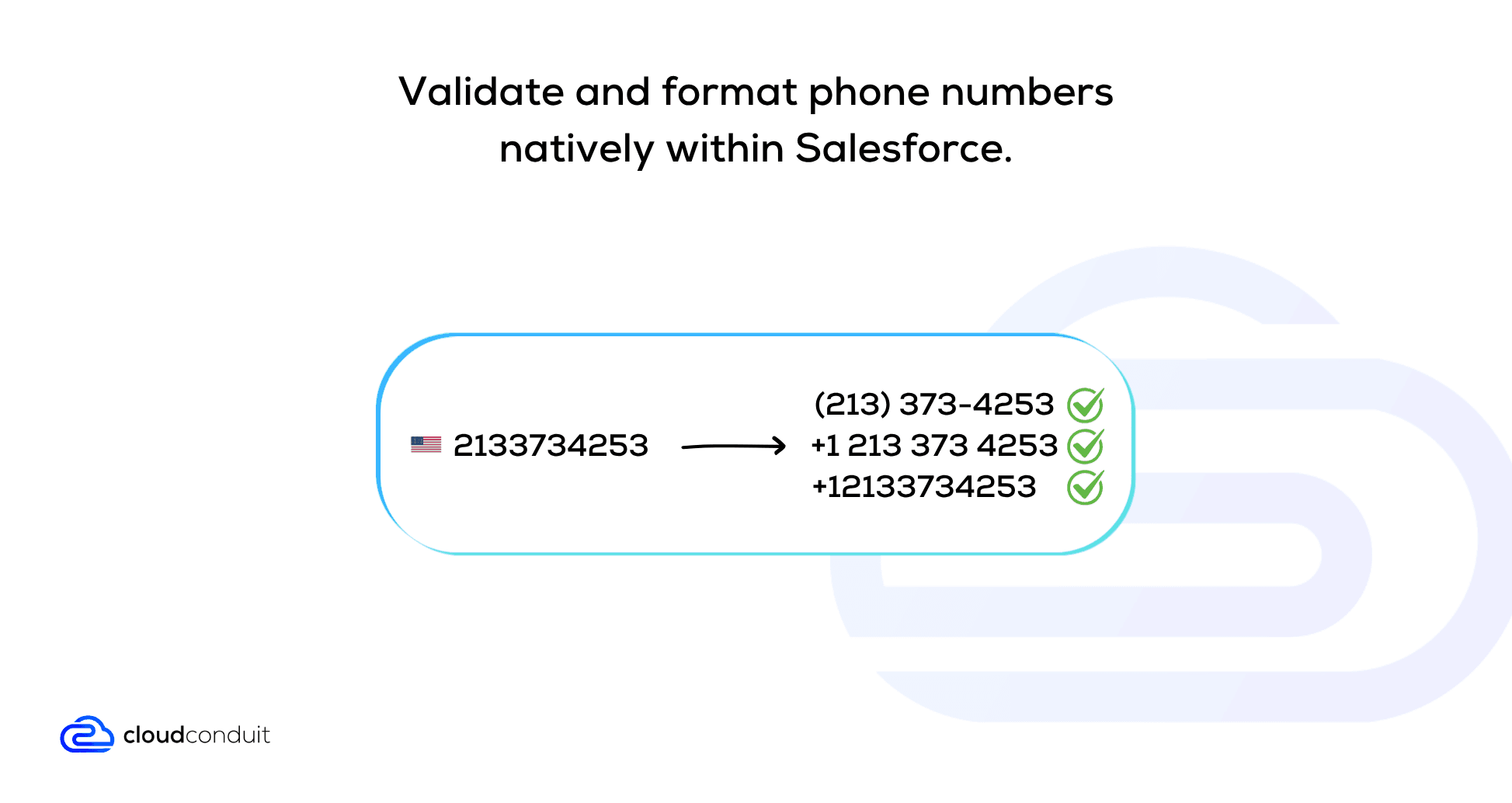 Validate and format phone numbers natively within Salesforce.