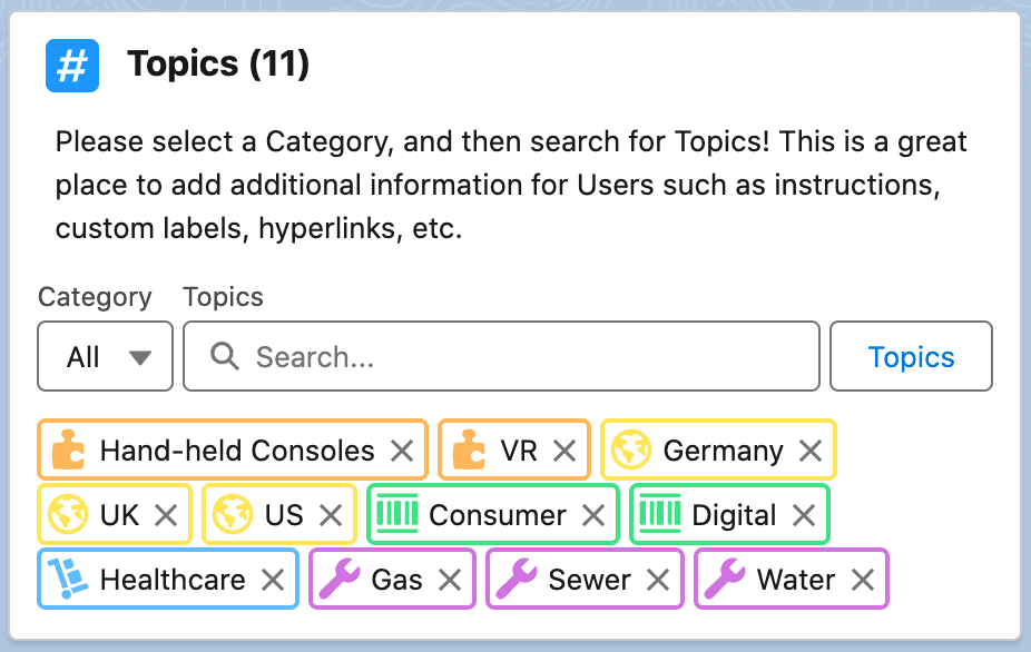 Tagging element with drag-and-drop functionality