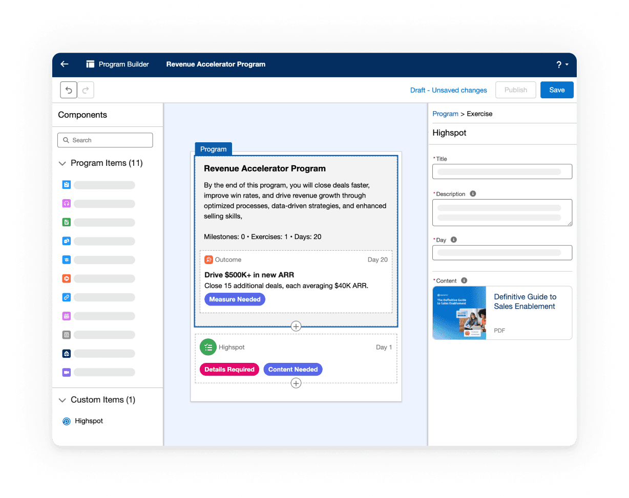 Build Custom Sales Programs with Highspot Content & Training