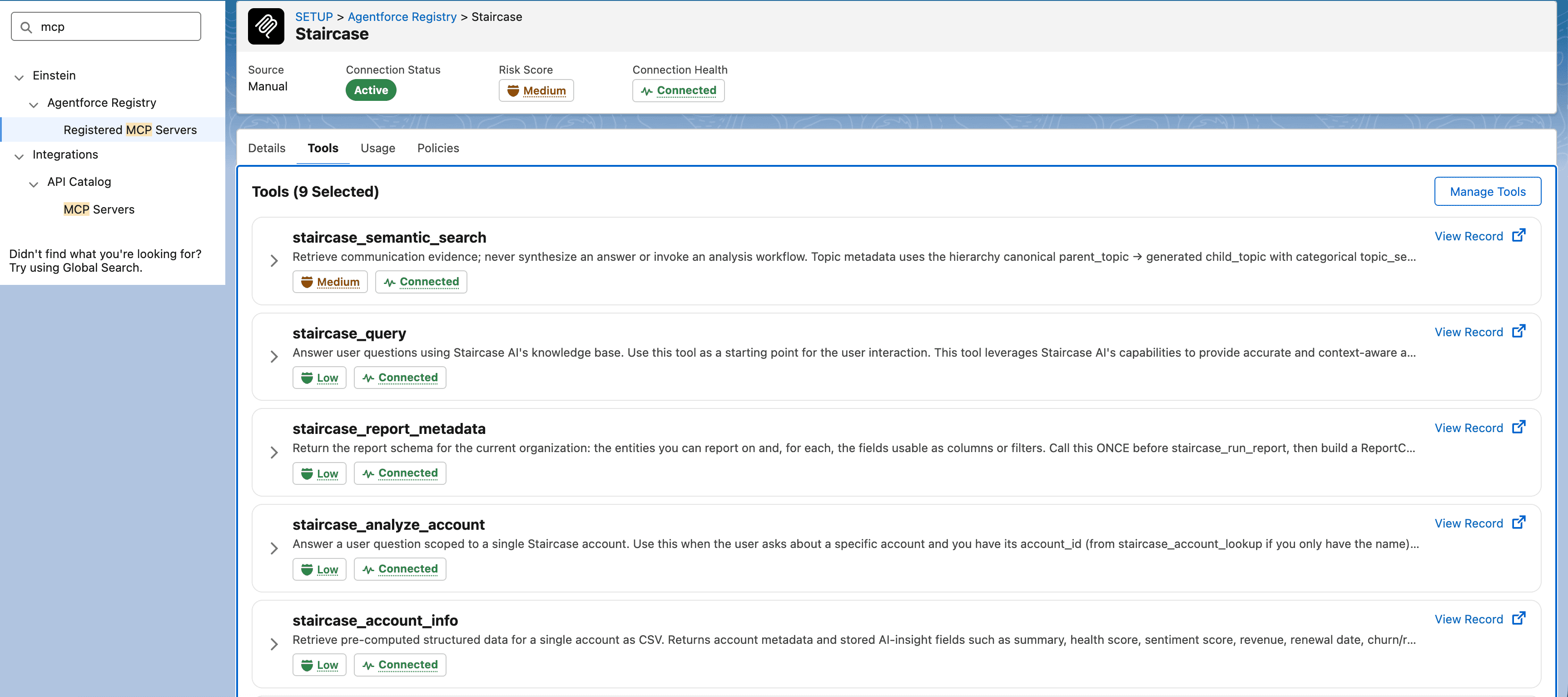 Staircase MCP Tools List
