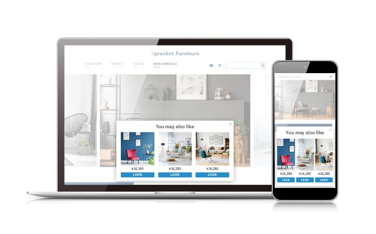 Personalized interactions as POP-UP messages, banner contents, or JavaScript original widgets
