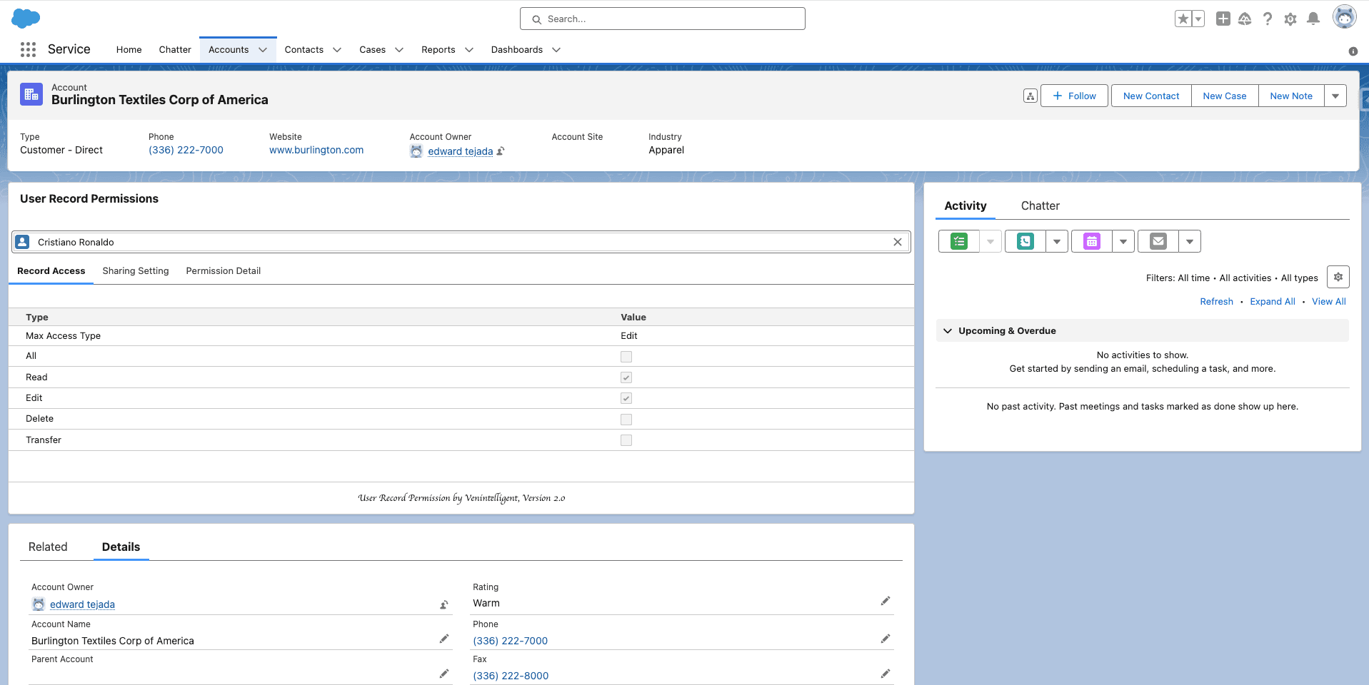 User Record Permission can be placed on any Lightning Record Page