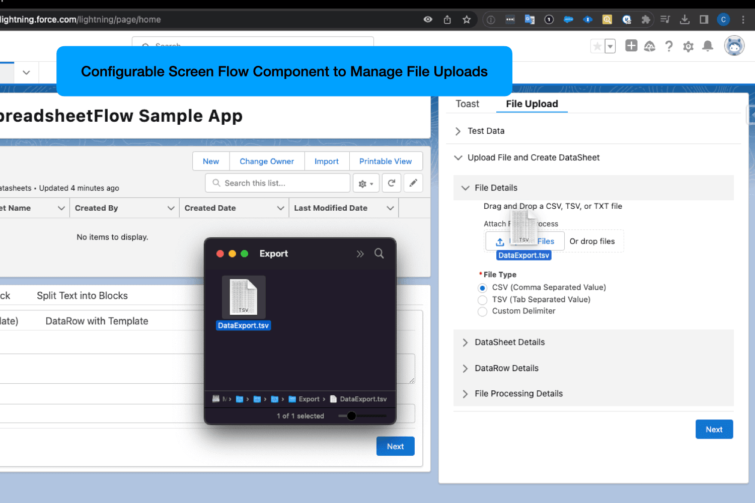 Configurable Screen Flow Component for File Uploads