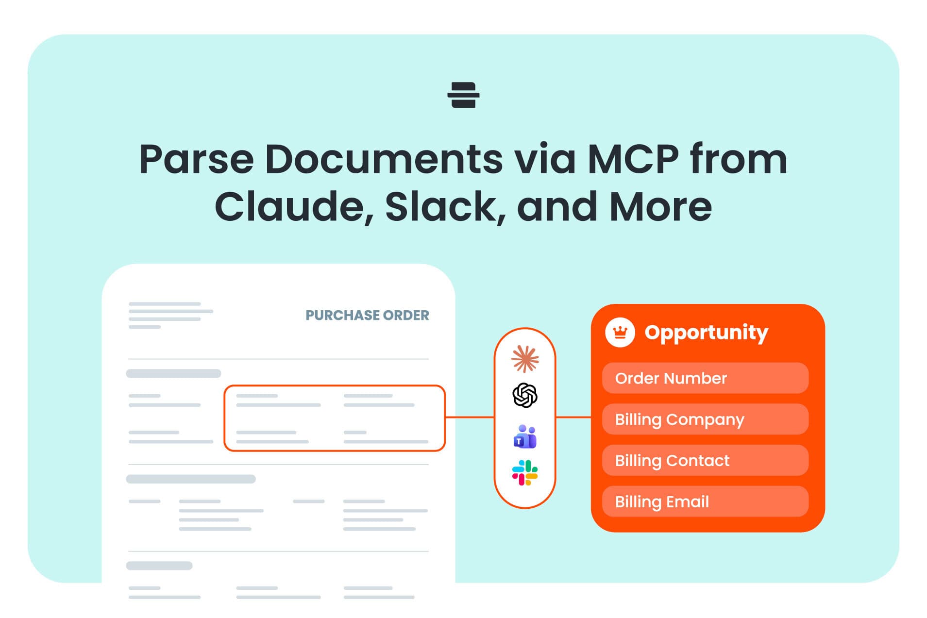 Parse Connect turns documents uploaded from Claude, Slack, Teams, or ChatGPT into Salesforce records