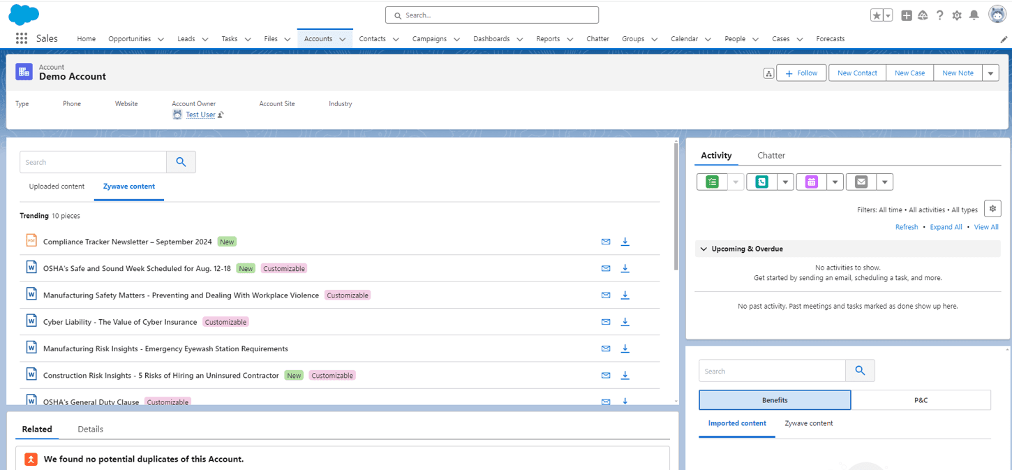 Zywave Smart Content Screenshot