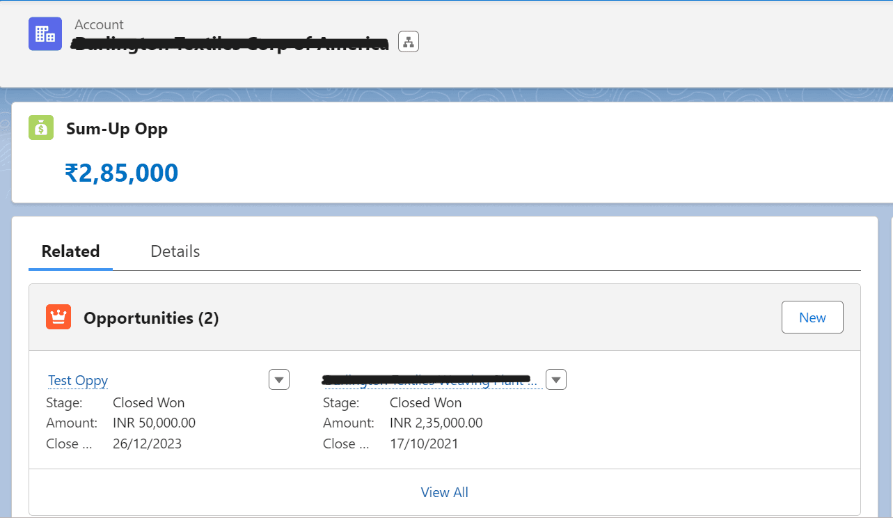 Smart RollUp component in parent's record details page