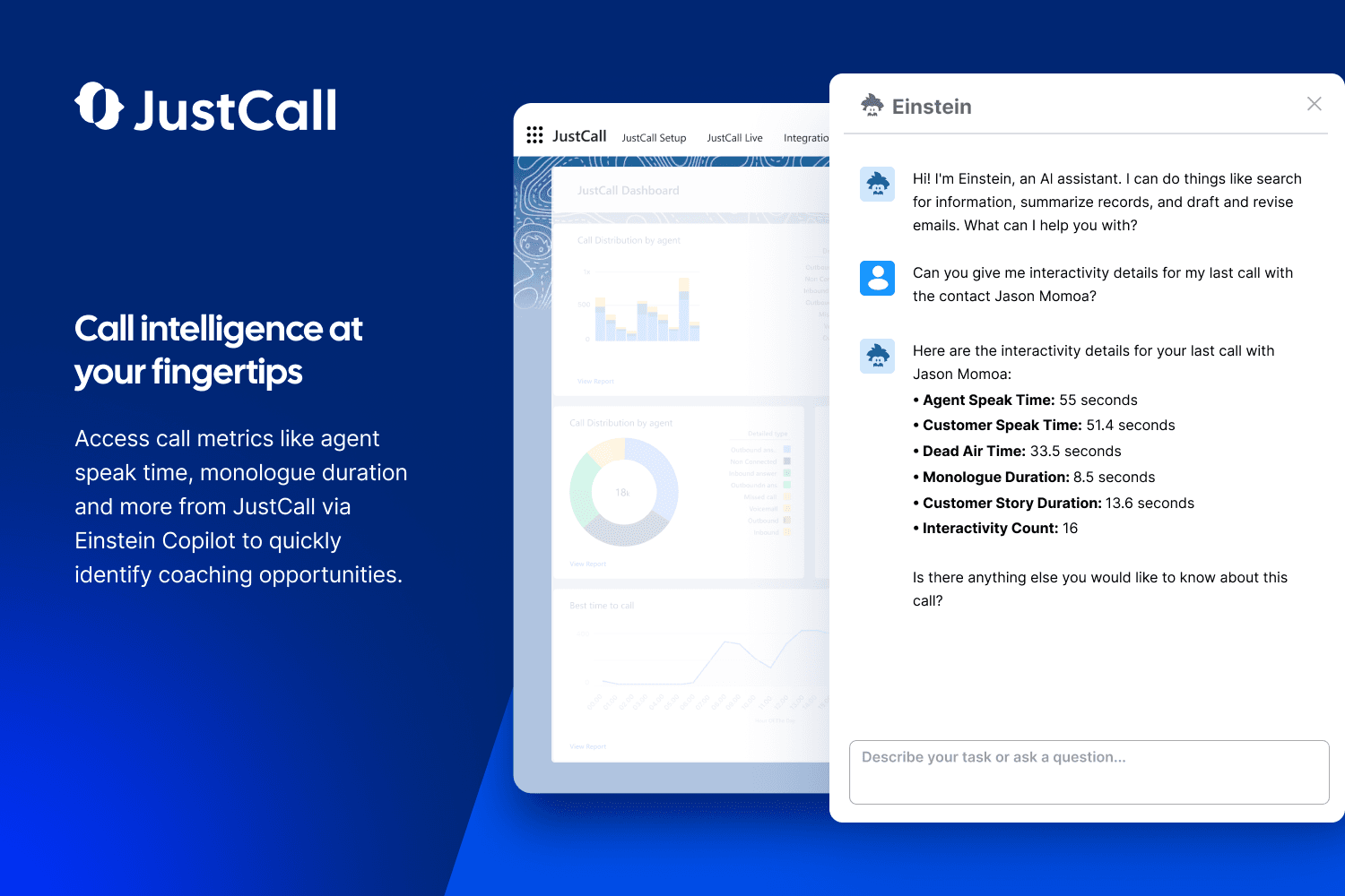 Access detailed call insights directly within Einstein Copilot