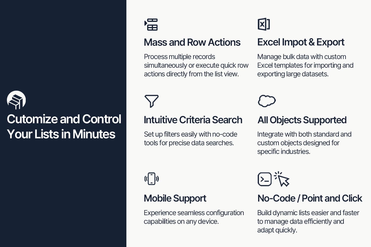 SmallBuilder Lists Key Features