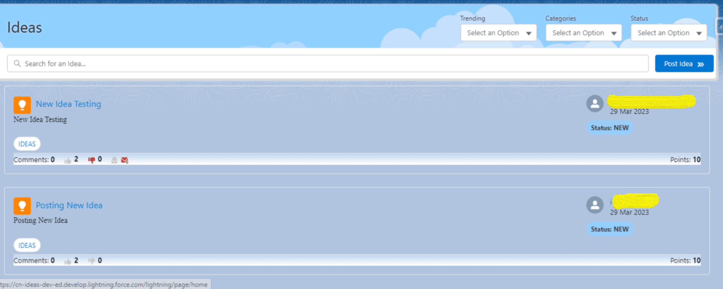 Ideas Home Page
