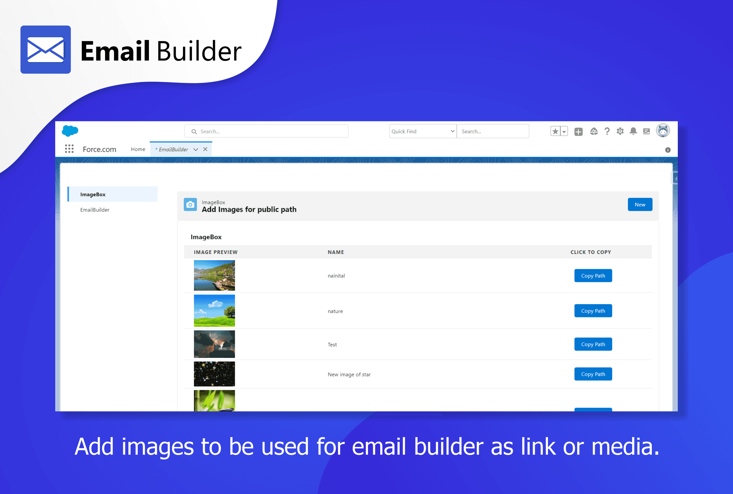Add images to be used for Email Builder as a Link or Media