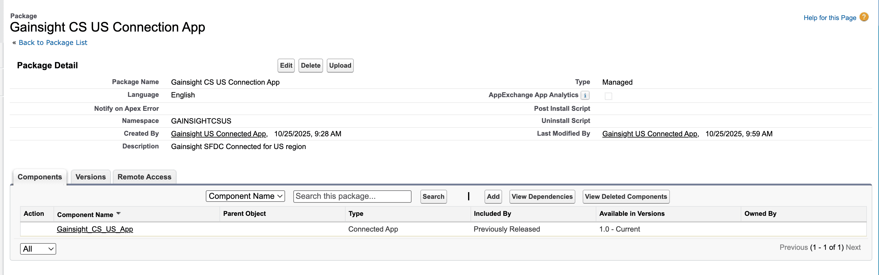 Gainsight CS Connection App - US