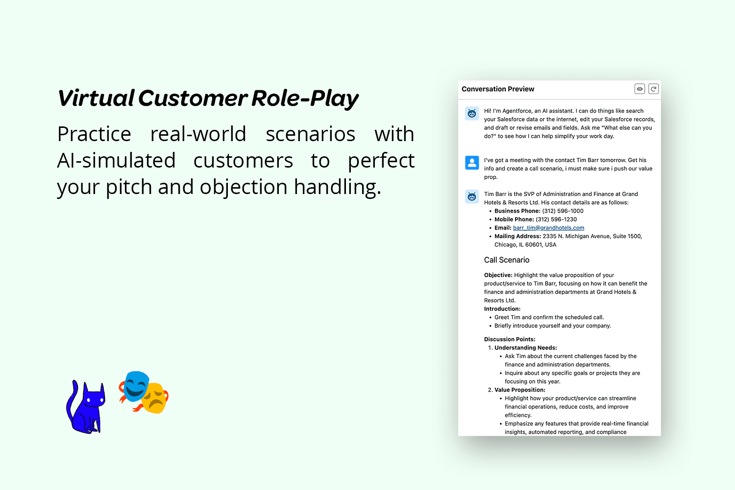 screenshot of a roleplay conversation with a contact