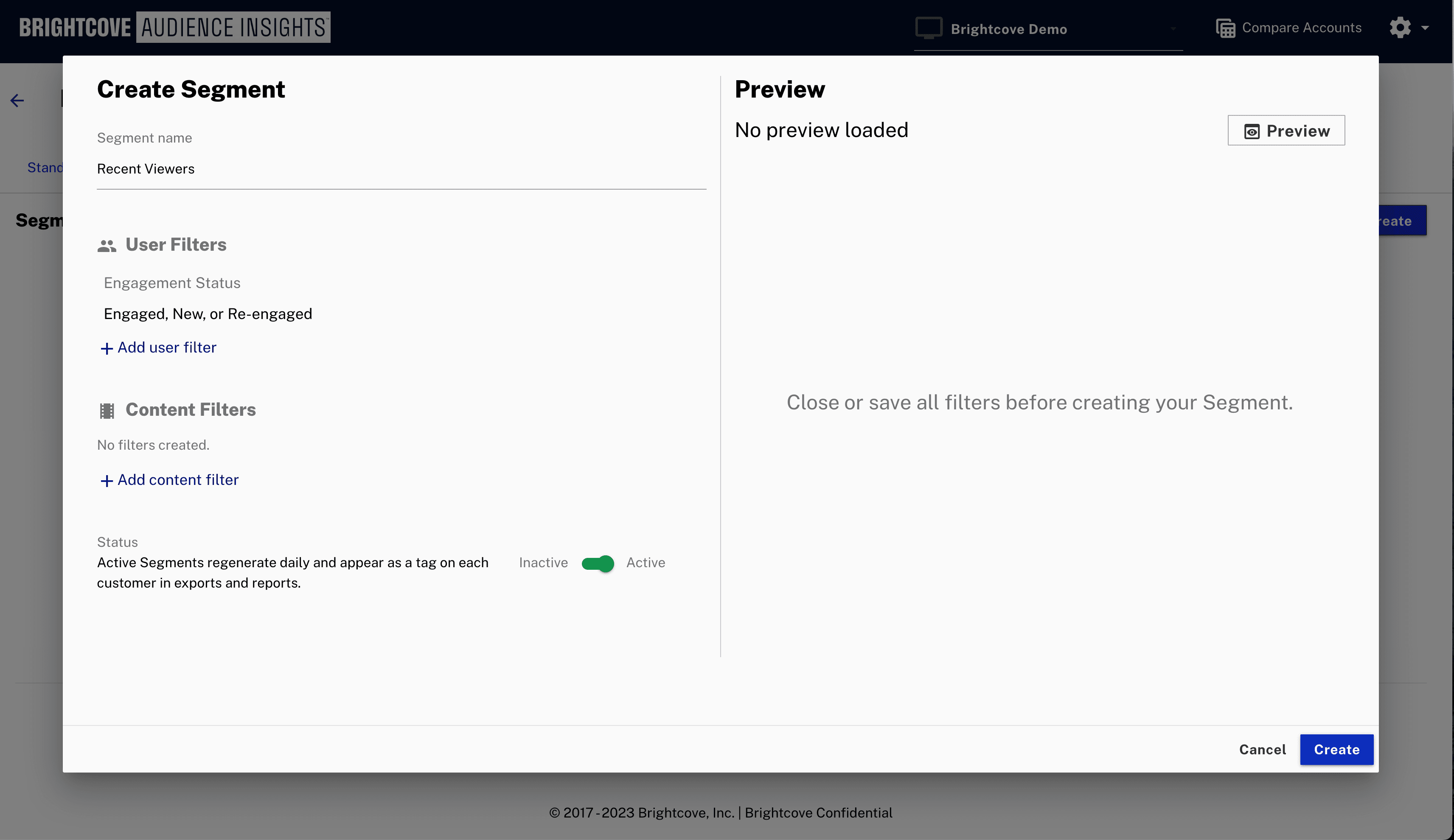 Configure segments based on rich data about the viewer. Segment IDs are synced to the Contacts.