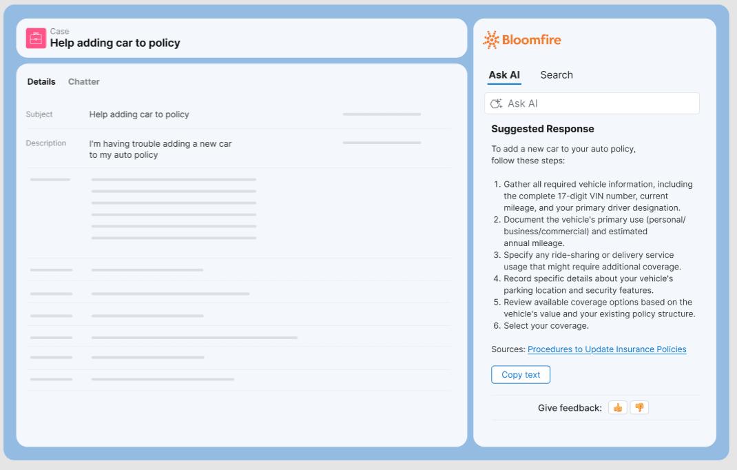 Automatically suggest answers tailored to ticket descriptions and quickly respond to customer
