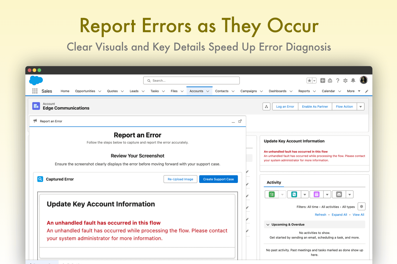 Report Errors as They Occur