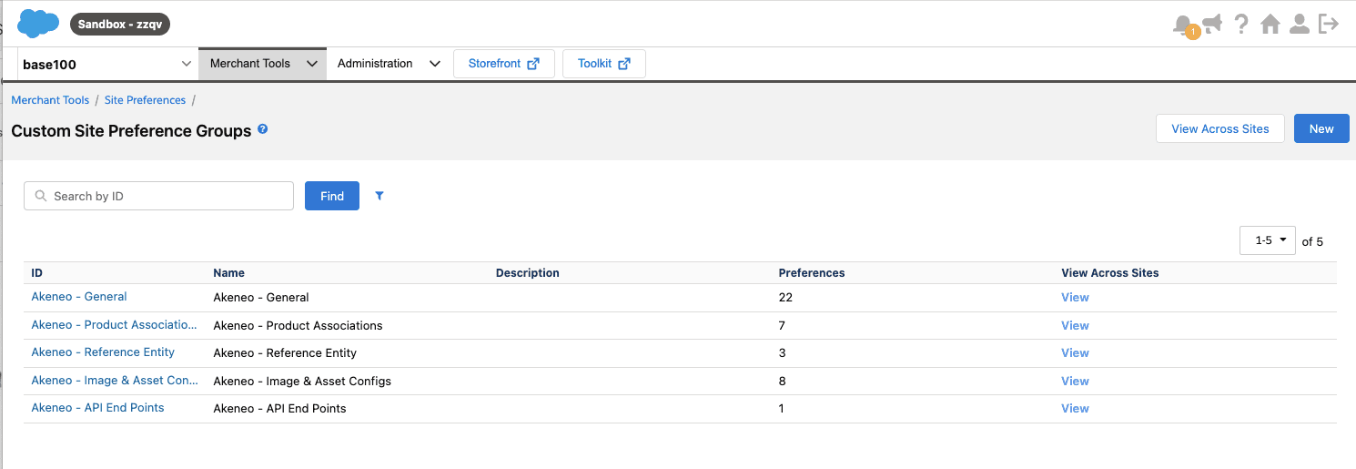 Default Configuration Panel