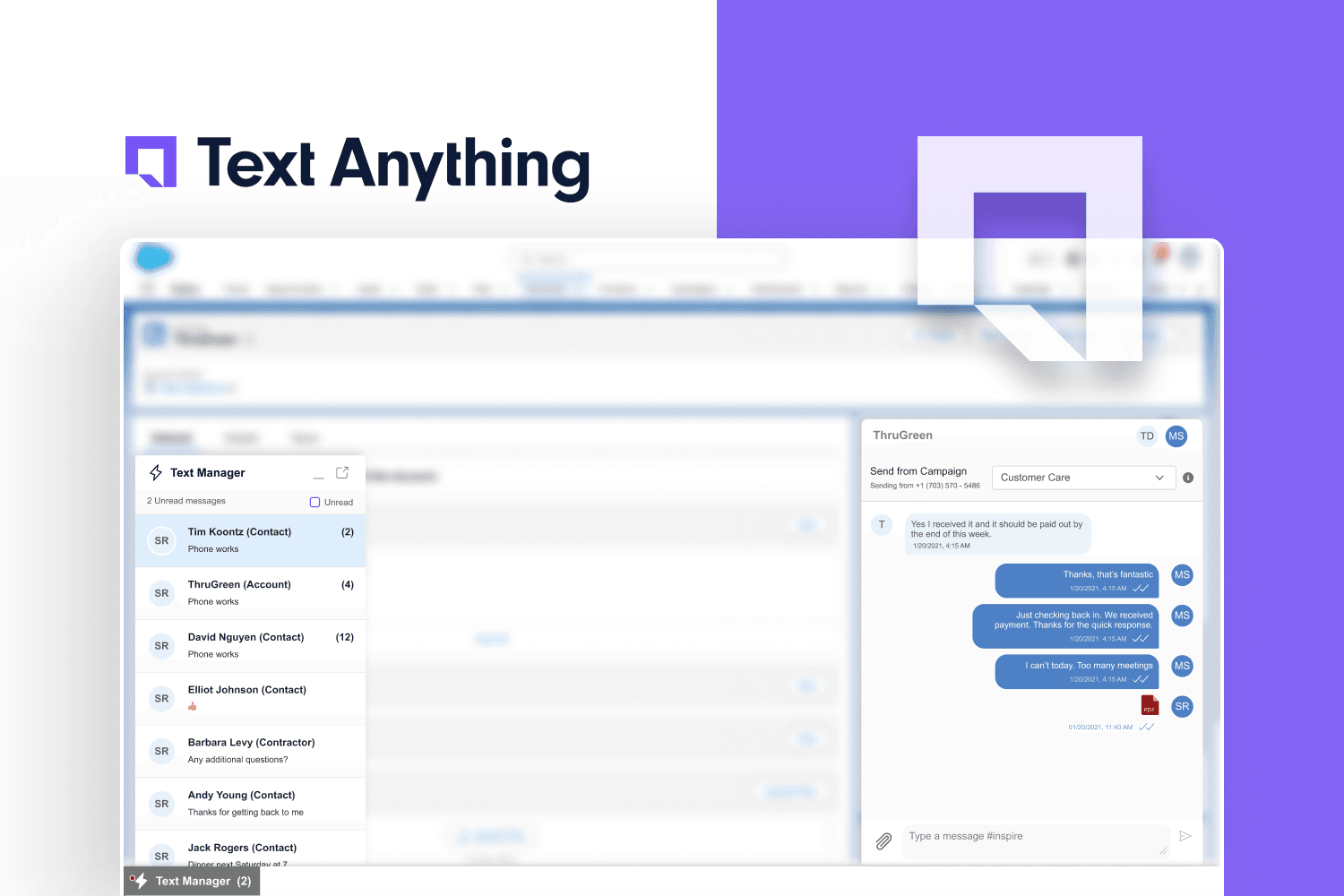 Conversational, bulk, reminders and drip text messaging