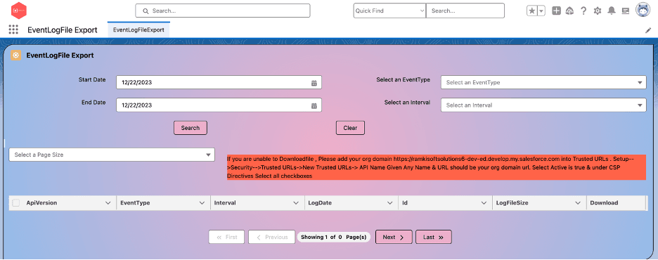 EventLogExport App