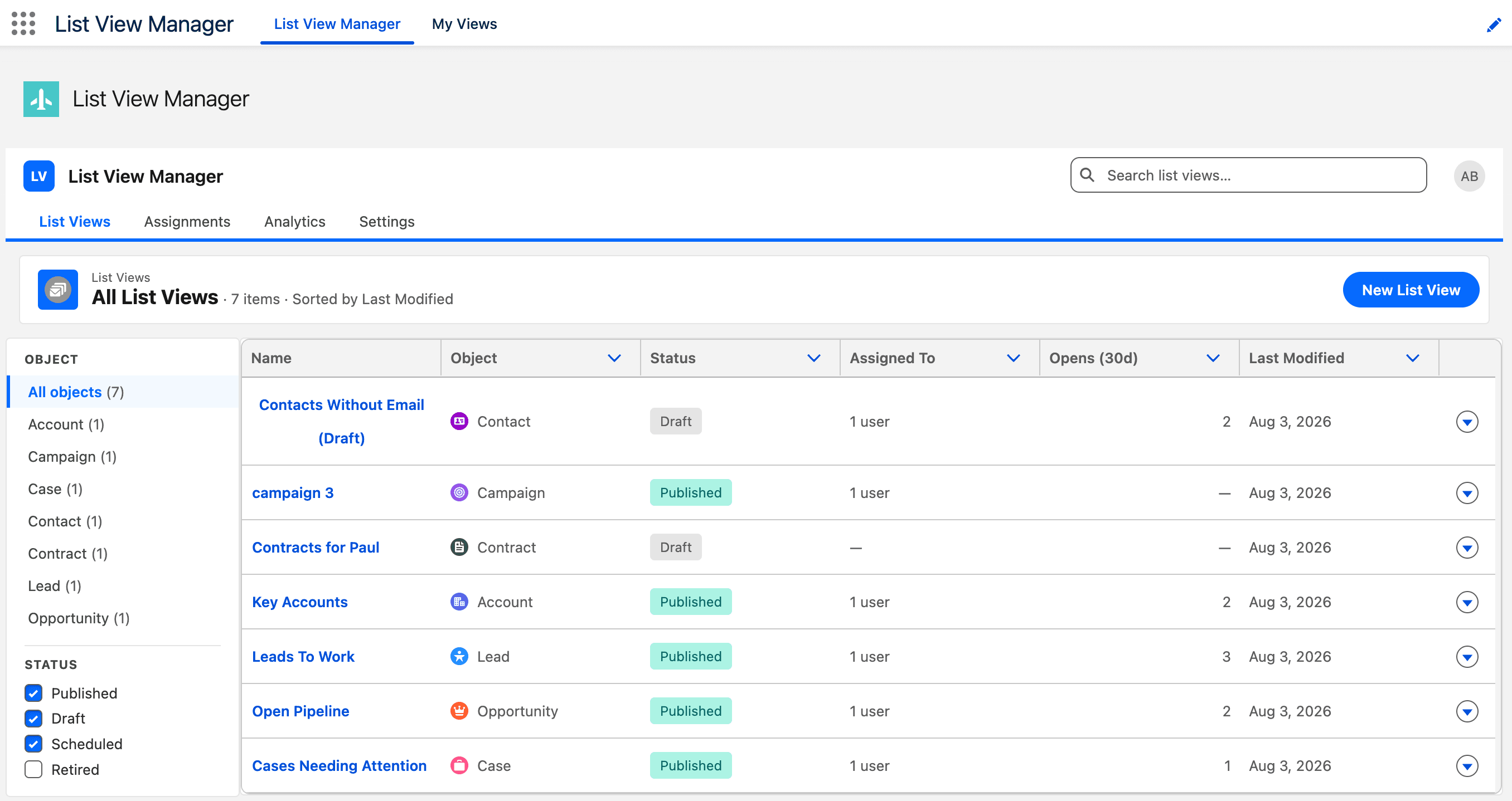 List View Manager