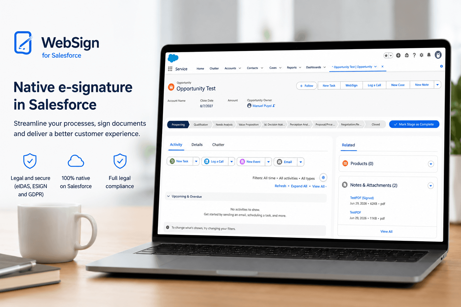 Native e-signature in Salesforce
