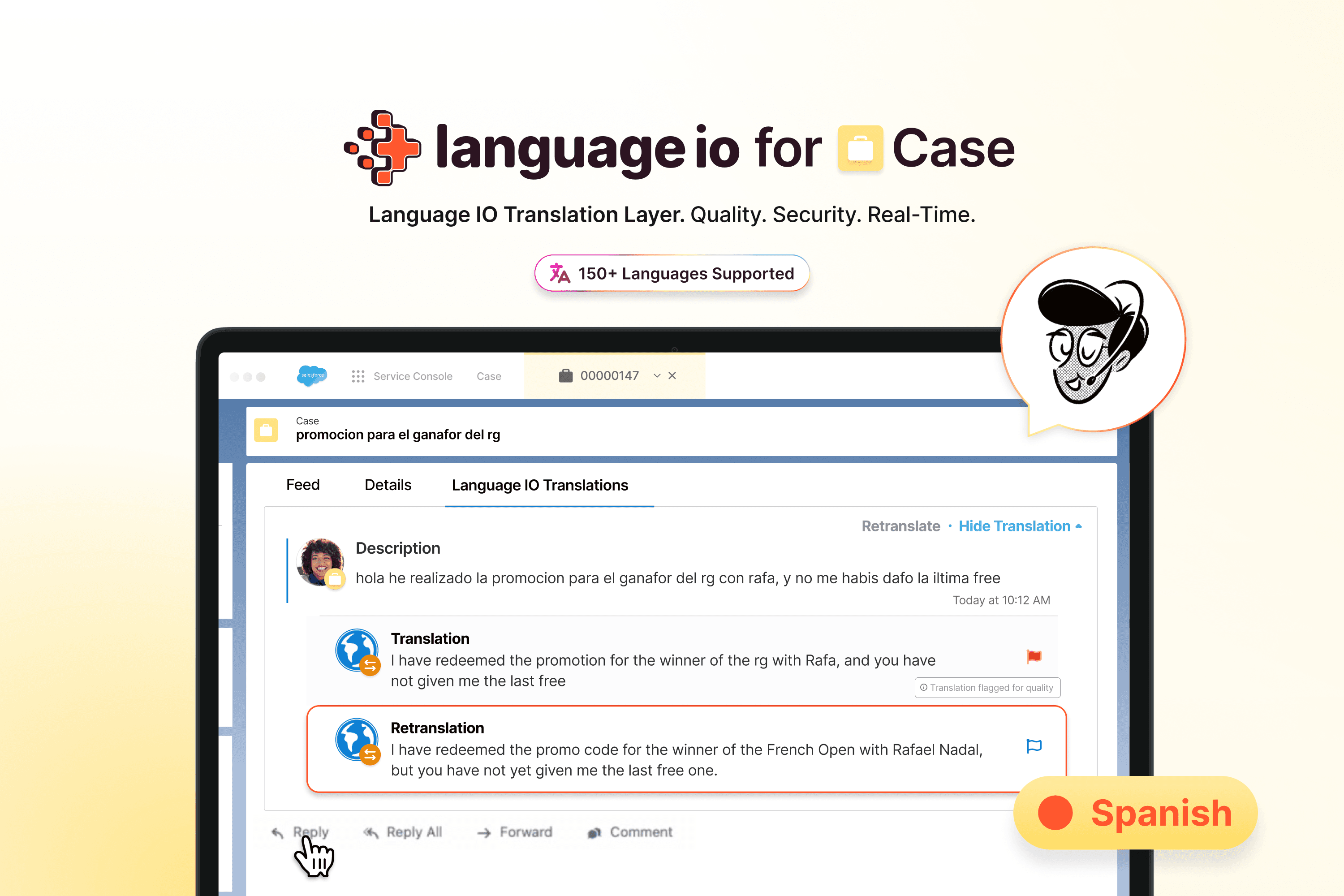 Translate Salesforce cases in real time so agents can support every customer.
