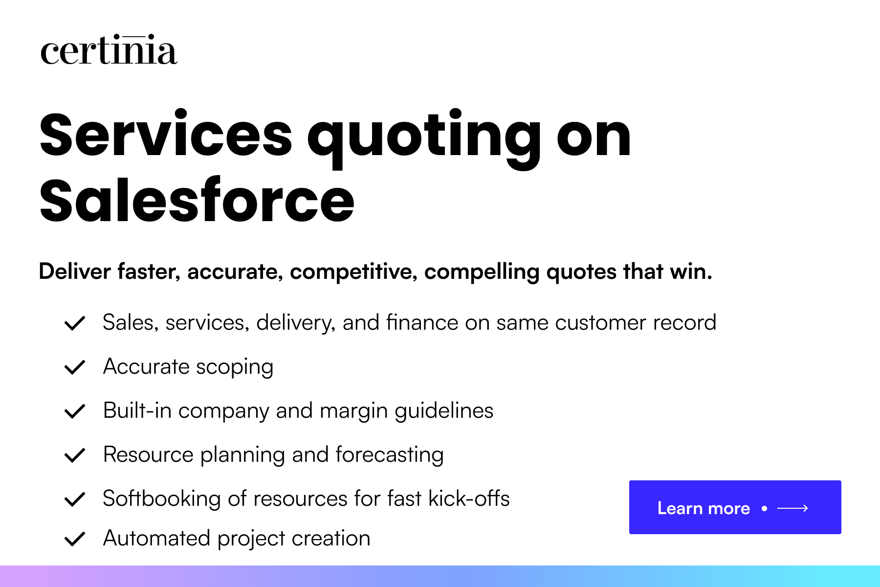 An estimating tool built for services—all on the Salesforce platform.