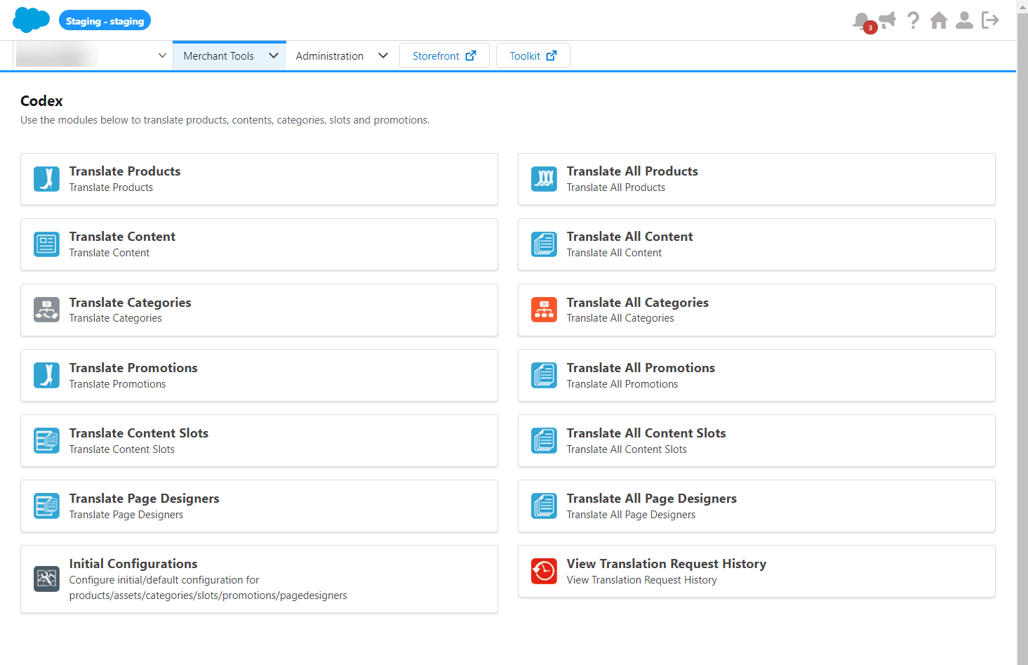main dashboard