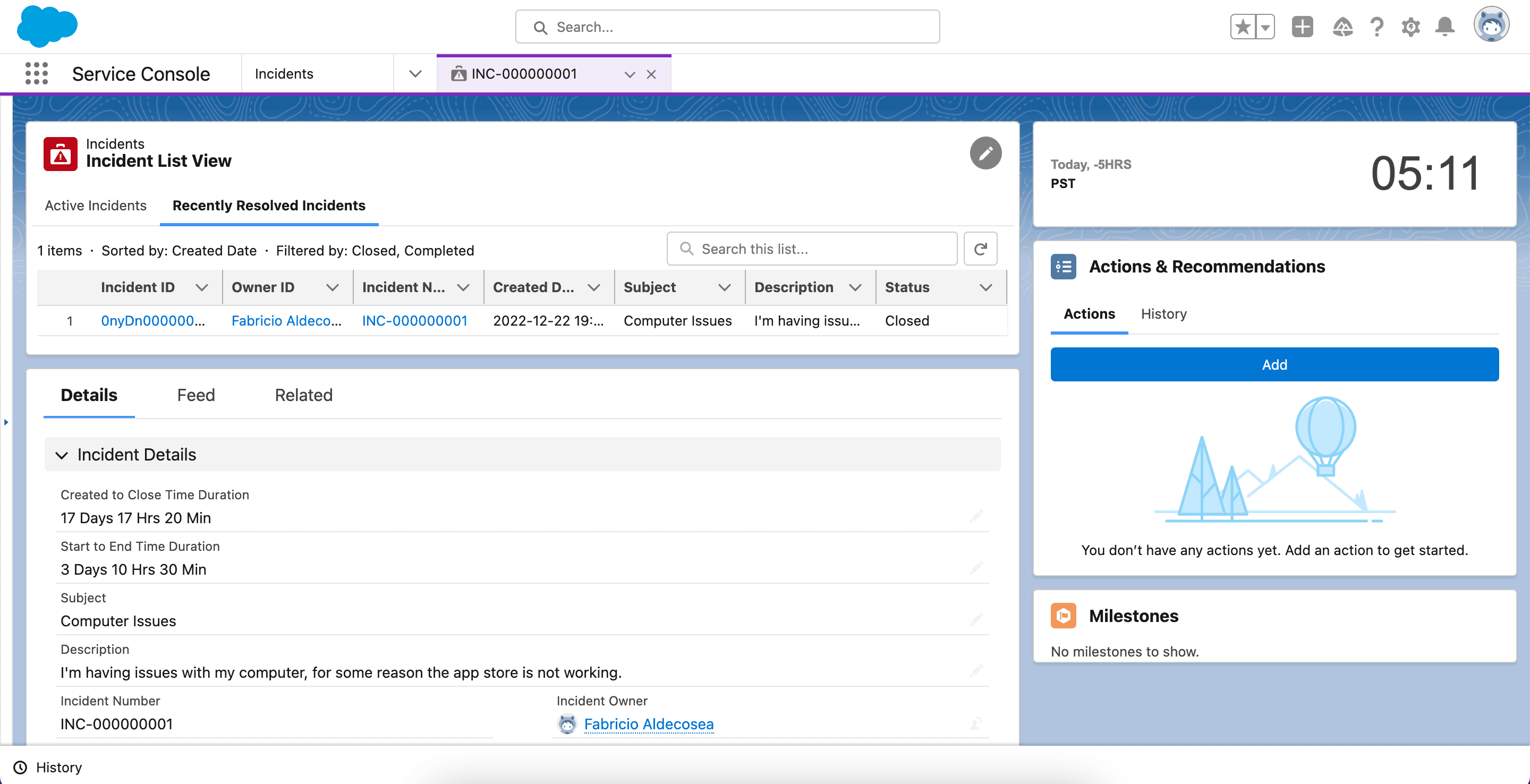 Incident Customizations