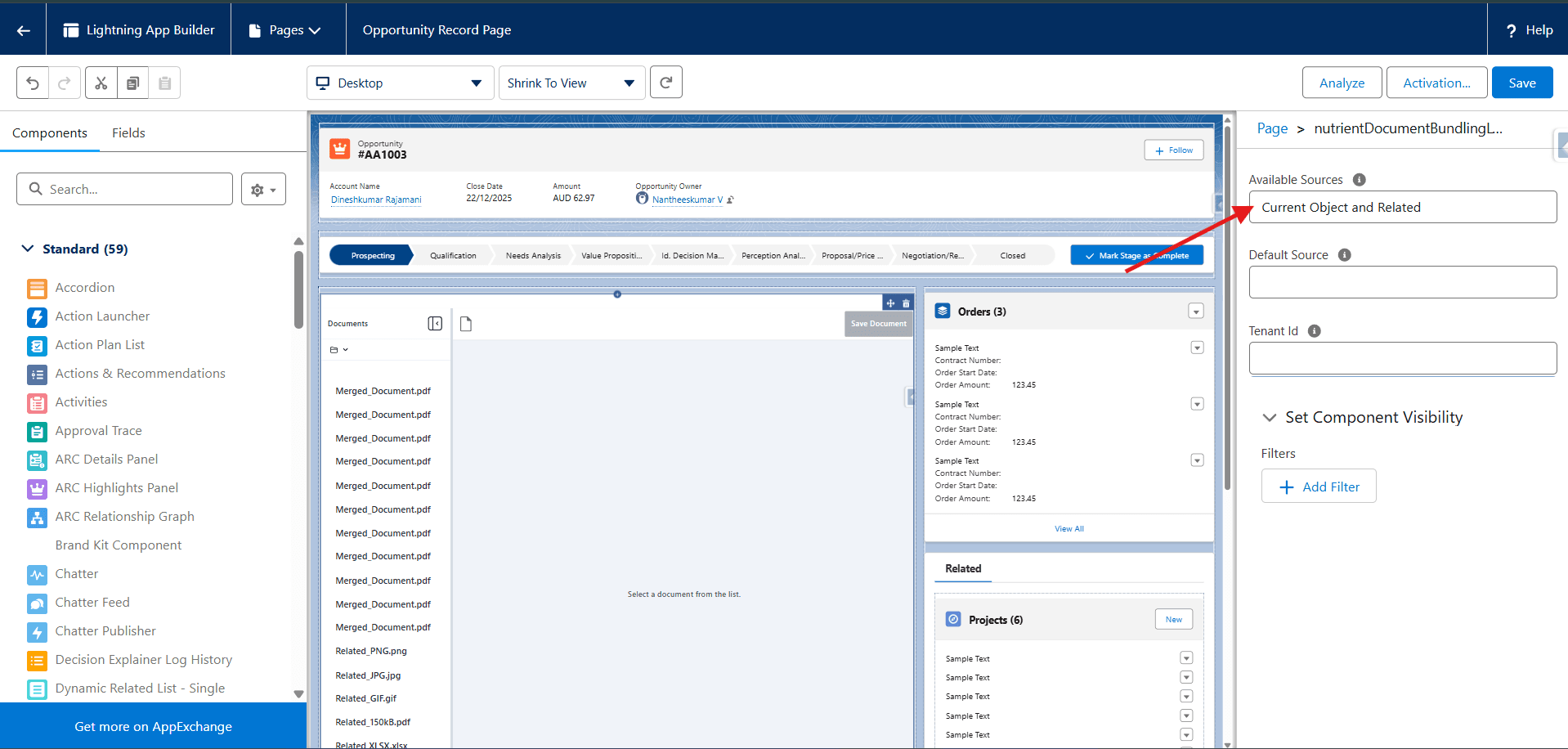 Document Merge Component